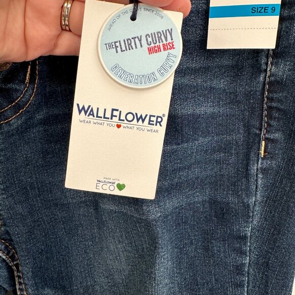 Wallflower The Flirty Curve High Rise Stretch Jeans size 9 29 Distressed Crop - Picture 7 of 11